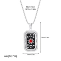 Colorful enamel tarot necklace with sun motif, 50cm chain and 39mm square pendant - Astrology Style(12265_9)