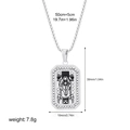 Silver stainless steel tarot pendant necklace with embossed figure and size specifications - Religious Style(12265_12)