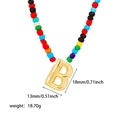 Collana di perle colorate in acciaio inossidabile 18K con ciondolo a lettera B - Perline di Riso Colorate B