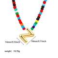 Collana di perline arcobaleno con ciondolo lettera Z placcato oro 18K e perline colorate - Lettera Z con perline colorate