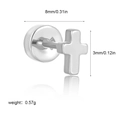Minimalist silver cross stud earring in 18K gold plated stainless steel for daily wear - Cross Shape (G048_6) / 1 Piece/Pack / Silver