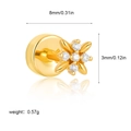 Golden flower-shaped stainless steel stud earring with sparkling cubic zirconia stones - Zirconia Eight-Pointed Star (G048_13) / 8x3mm / Gold