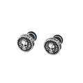 Gothic skull stud earrings in antique silver finish with punk style design - Skull Style (GE1183)