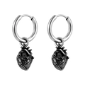 Pendientes de aro góticos con colgantes de corazón anatómico estilo punk rock - Estilo de Corazón Anatómico Oxidado Vintage (GE1232B)