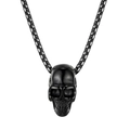Gothic skull pendant necklace in black stainless steel for men's punk hip hop jewelry - With Chain / Black Necklace (GX2709H)