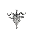 Gothic punk goat head pendant in vintage silver finish with three-eye detail - Pendant Only (Without Chain) / Silver