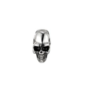 Pendentif tête de mort hip hop pour hommes en acier inoxydable argenté sur fond blanc - Pendentif Seul (Sans Chaîne)