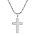 Minimalistische Kreuz-Anhänger Halskette aus Edelstahl mit Box-Kette für Damen und Herren - Mit Kette / Silberne Halskette