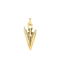 Colgante de punta de flecha dorada para hombre con textura de metal retro - Solo Colgante Dorado (Sin Cadena)