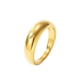 S925 Sterlingsilber vergoldeter gewölbter Ring mit glatt polierter Spiegeloberfläche - Breite Kuppel Glatter Stil (GJ742) / Gold / US 7
