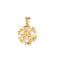 Gold steampunk double gear pendant made of polished stainless steel for men's necklace - Gold Pendant Only (Without Chain) (GX2719J)