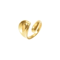 Bague ouverte irrégulière plaquée or minimaliste avec un design esthétique en métal liquide - Or (Taille 7)