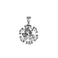 Silver steampunk double gear pendant made of brushed stainless steel for men - Silver Pendant Only (Without Chain) (GX2719B)