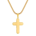 Minimalistische goldene Edelstahl-Kreuzkette mit dicker Rundbox-Kette für Herren - Mit Kette / Gold Halskette
