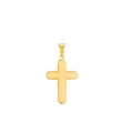 Minimalist gold-finish stainless steel cross pendant with matte and polished texture - Gold Color Pendant