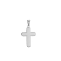 Minimalist stainless steel cross pendant with frosted center and polished edges - Silver Pendant