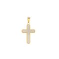 Two-tone gold and silver stainless steel cross pendant necklace in minimalist style - Gold and Silver Two-tone Pendant