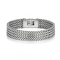 Bracelet chaîne Franco argenté pour homme en acier inoxydable avec fermoir à boîte sûr - Argent (GS1813B)