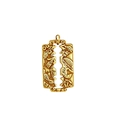 Irregular gold razor blade pendant with vintage hip-hop style embossed relief pattern - Gold (Pendant Only)