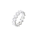 Eternity-Ring in S925 Silber mit brillanten runden Zirkoniasteinen im Rundschliff - US 6 / Rund-Stil - Stahl 6 (GJ740B6)