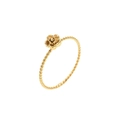 Eleganter goldener Rosenring mit gedrehtem Seilband-Design für einen Vintage-Look - Größe 6 / Rosenstil (GJ751) / Gold