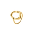 Bague nœud irrégulière minimaliste en finition or 18 carats au design organique fluide - Or (Taille 7)