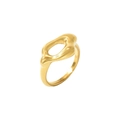Bague ouverte irrégulière minimaliste dorée aux lignes organiques polies - Or (Taille 7)