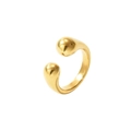 Bague ouverte dorée minimaliste avec extrémités en goutte d'eau et fini poli - Or (Taille 7)