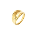 Polished minimalist golden dome ring with mirror finish stainless steel design - US 8 / Wide Mirror Dome Style (GJ734) / Gold