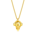 Gold skull pendant necklace with headphones on a sleek gold chain, hip hop style jewelry - Pendant Only (Without Chain) / Gold (Pendant Only)