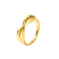 Minimalist gold wavy ring with organic twisted design and high polish finish for women - US 7 / Organic Twisted Style (GJ744J7) / Gold
