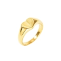 Anello a sigillo a cuore in oro minimalista con superficie lucida per un look trendy - Stile Sigillo Cuore (GJ745) / Oro / US 7