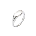 Anello d'argento a onde minimalista con sigillo ovale lucido e design a treccia - Design Sigillo Ovale (GJ747) / Colore acciaio / US 7