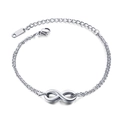 Bracciale a doppia catena in acciaio inossidabile con simbolo infinito argento - Bracciale Infinito / Argento