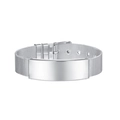 Bracelet réglable en maille d'acier inoxydable argenté avec plaque à graver - Acier
