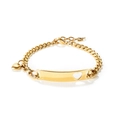 Bracciale a catena cubana dorata in acciaio inossidabile con cuore traforato e ciondolo - Oro