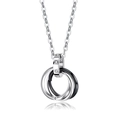 Men's interlocking three-ring pendant necklace in black and silver stainless steel - Black (Pendant Only (Without Chain))
