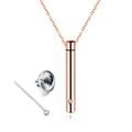Collier mémorial cylindrique or rose avec cristal et kit de remplissage inclus - Collier Plaqué Or Rose Avec Entonnoir