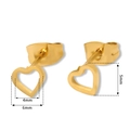 Minimalistische goldene Herz-Ohrstecker aus Titanstahl mit 6mm Schraubverschluss für Damen - 18K-Gold / Gold