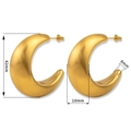 Detailansicht der vergoldeten C-Form Creolen mit 42mm Höhe und matter Oberfläche - 18K-Gold / Gold
