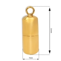 Detailed size specifications of the 21mm by 7mm gold cylinder necklace pendant - Gold Cylinder