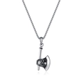 Collana punk in acciaio inossidabile con ciondolo a ascia e teschio in rilievo - Ciondolo + Catena [Catena Veneziana 3*55cm] (GX2338)