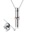 Polished cylinder cremation necklace with Together Forever engraving and filling kit - Necklace with Funnel Tool (1520-Steel Necklace+Funnel Tool)
