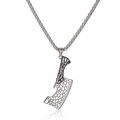 Punk style stainless steel kitchen knife pendant necklace with vintage scroll pattern - Steel