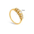 Goldener Kronenring mit 7mm mikro-gefassten Zirkonia-Steinen in 18 Karat Vergoldung - US 5 / Gold