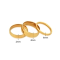 Juego de tres anillos minimalistas chapados en oro de 18K en 2mm, 4mm y 6mm - US 5 / Estilo Ancho (6mm) / Dorado