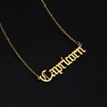 Μίνιμαλ κολιέ από ανοξείδωτο ατσάλι 18K με μενταγιόν Αιγόκερως σε παλιά αγγλικά - Χρυσό Αιγόκερως