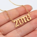 Εξατομικευμένο κολιέ με μενταγιόν έτος 2018 από χρυσό ανοξείδωτο ατσάλι σε γοτθικό στυλ - 2018