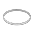 Polished silver stainless steel bangle with hidden hinge and mirror finish detail - Narrow Style / Steel