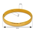 Detailed view of gold stainless steel bangle showing 63mm inner diameter and 8mm width - Wider Style / Gold